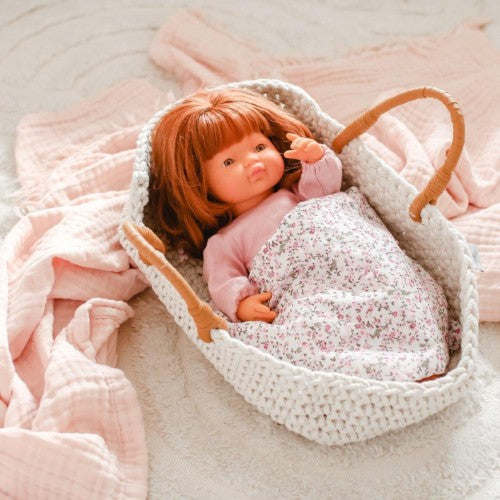 Astrup Doll Knitted Basket and Bedding Set, 35-40 cm1