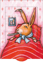 Greeting live Card – Get well soon Bunny