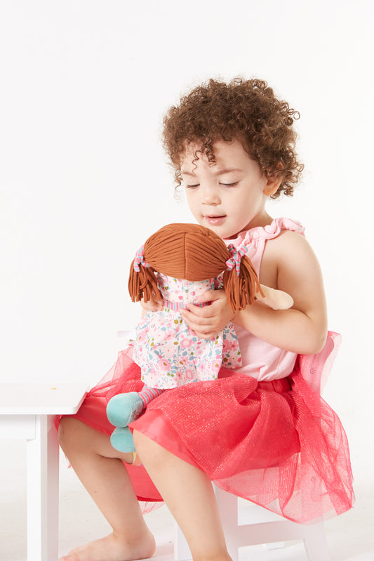 Bonikka &#8211; Katy Dames Soft Doll with Brown Hair Quality Soft Toy