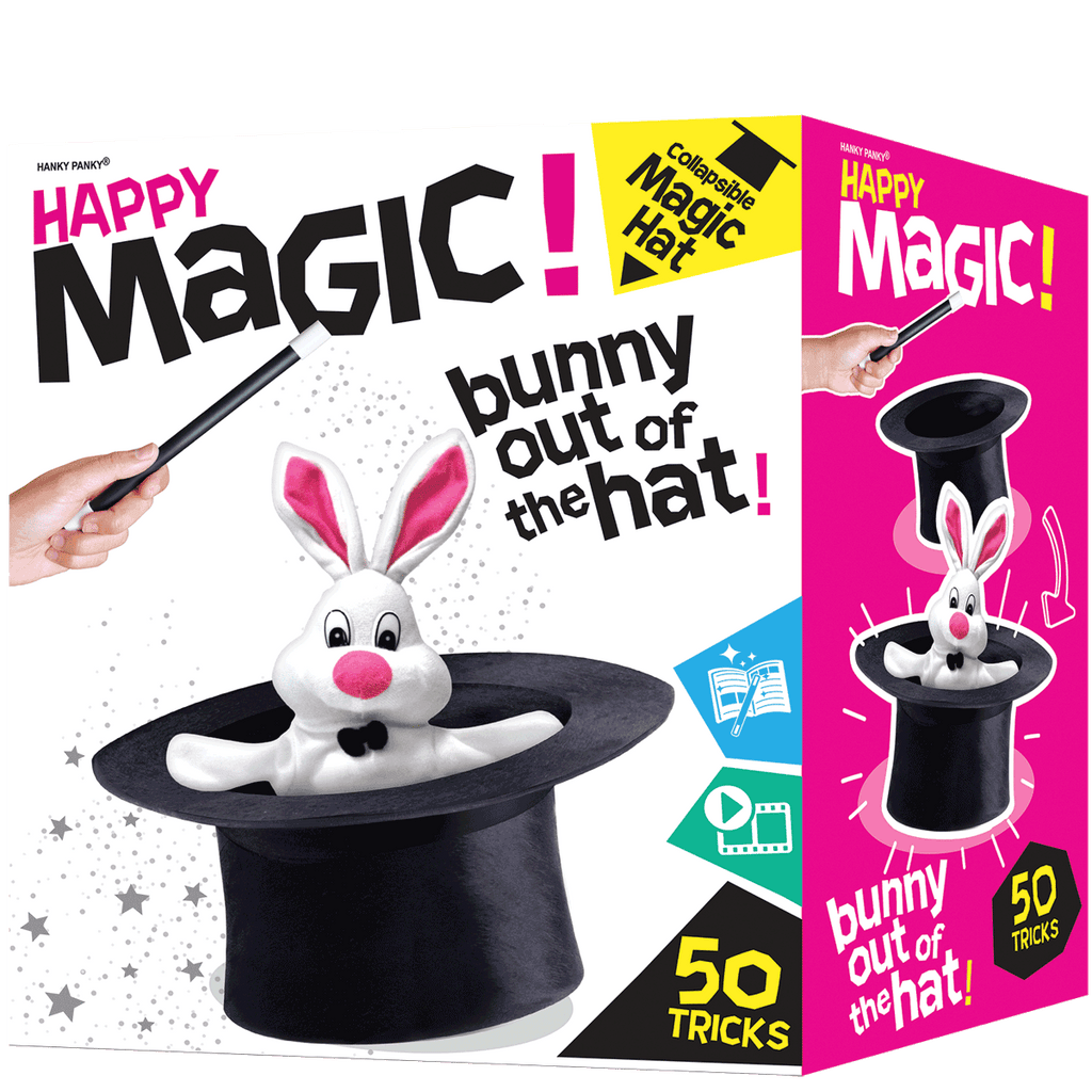 Happy Magic &#8211; Collapsible Hat Magic Tricks Set &#8211; 50 Magic Tricks