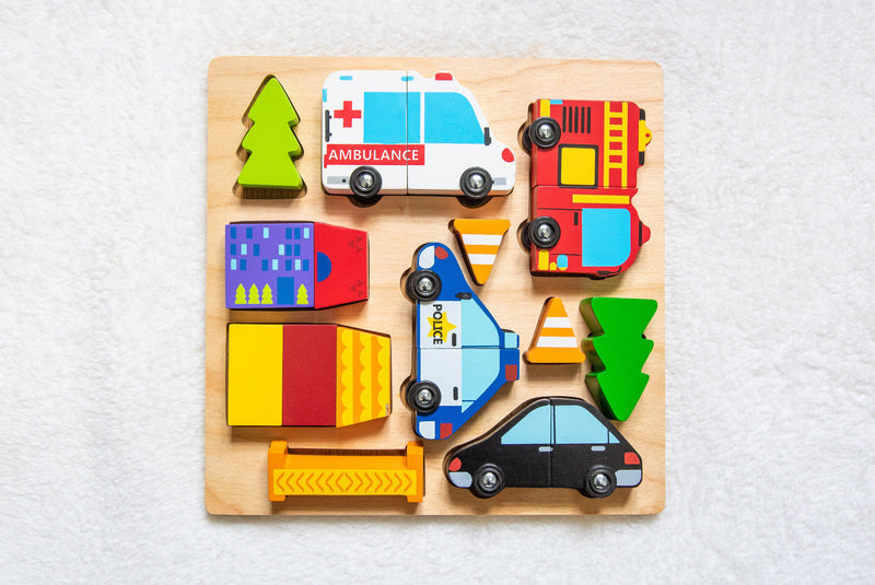 Kiddie Connect &#8211; Vehicle Puzzle with Magnets Classic