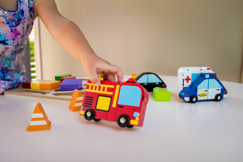 Kiddie Connect &#8211; Vehicle Puzzle with Magnets fire engine