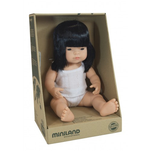 Miniland Doll &#8211; Anatomically Correct Baby, Asian Girl, 38 cm