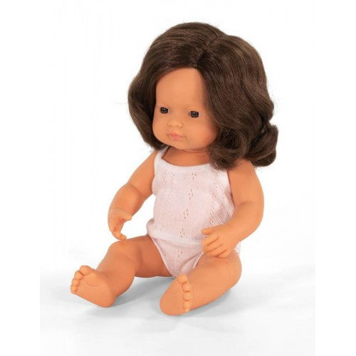 Miniland Doll &#8211; Anatomically Correct Baby, Caucasian Girl, Brunette, 38 cm1