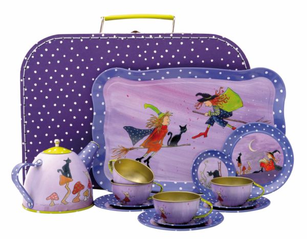 Tin Tea Set Witches in a Suitcase