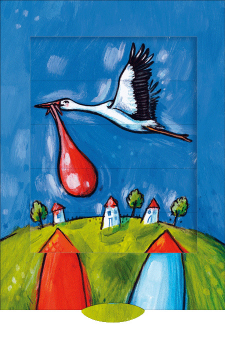 Greeting live Card – Stork