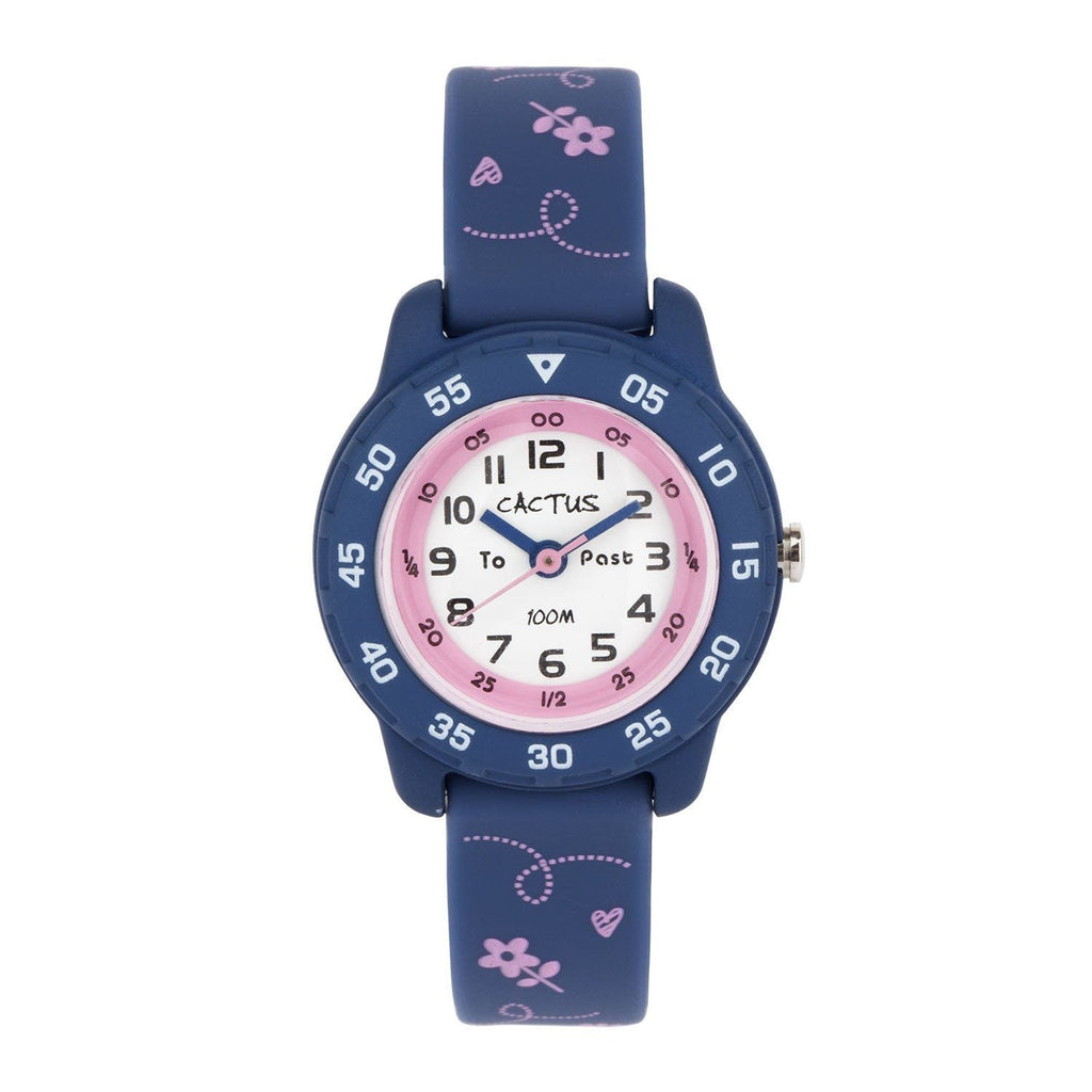 Cactus &#8211; Junior &#8211; Time Teacher &#8211; Blue with Pink flowers1