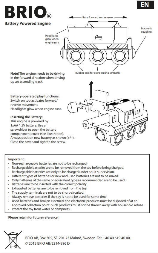 BRIO Set &#8211; Cargo Railway Deluxe Set 54 Instruction Sheet