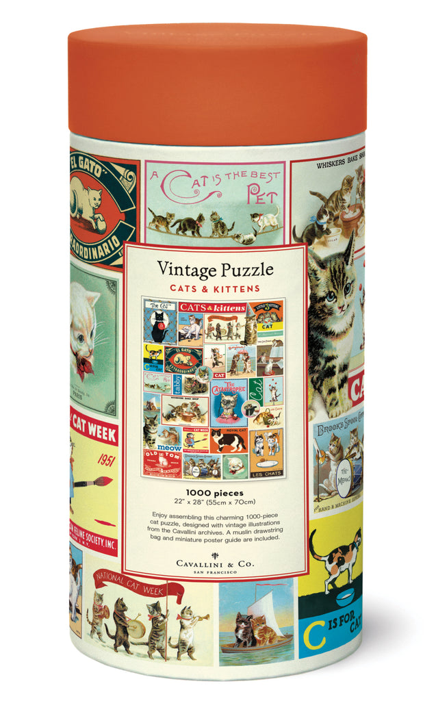 Cavallini 1000 Pc Puzzle – Vintage Cat new