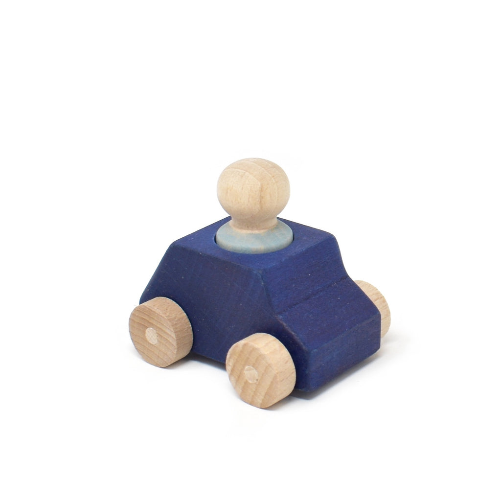 Lubulona Car Blue with grey figure Wooden Toys Canberra