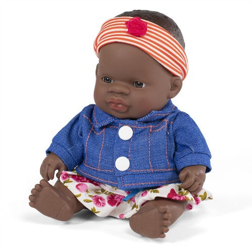 Miniland Doll &#8211; Anatomically Correct Baby, African Girl and Outfit Boxed, 21 cm (UNDRESSED)1