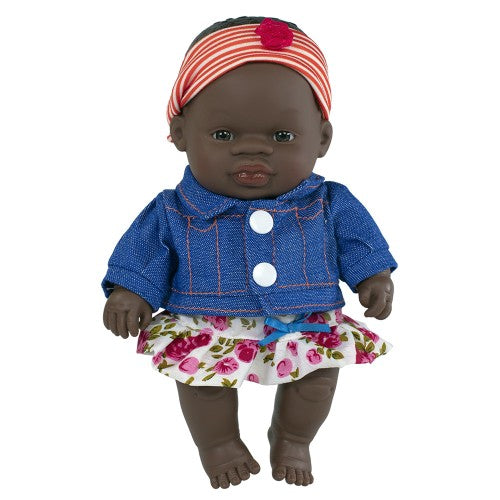 Miniland Doll &#8211; Anatomically Correct Baby, African Girl and Outfit Boxed, 21 cm (UNDRESSED)2