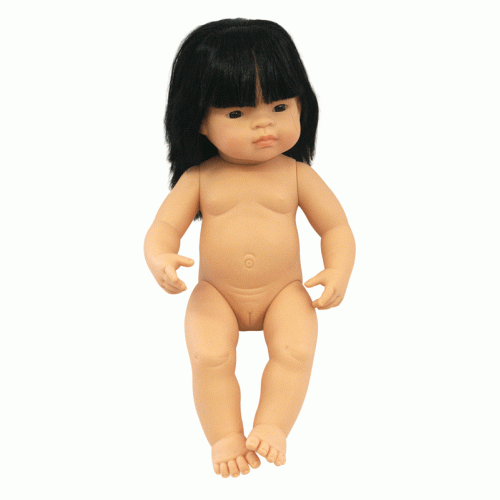 Miniland Doll &#8211; Anatomically Correct Baby, Asian Girl and Outfit Boxed, 38 cm (UNDRESSED)3
