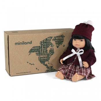 Miniland Doll &#8211; Anatomically Correct Baby, Asian Girl and Outfit Boxed, 38 cm (UNDRESSED)