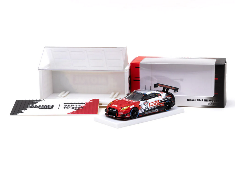 Tarmac Works &#8211; 1-64 Nissan GT-R NISMO GT3 VLN 2017 #23 with Container &#8211; HOBBY64 2