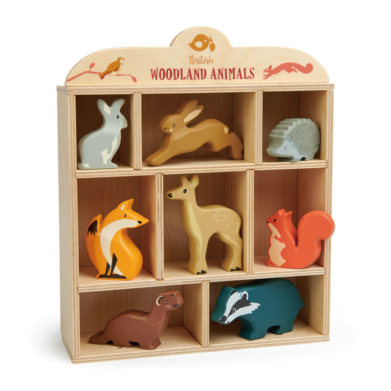 Tender Leaf Toys &#8211; 1 Piece Woodland Animals Display Shelf Set