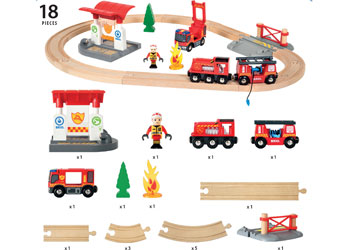 BRIO Set &#8211; Firefighter Set, 18 pieces