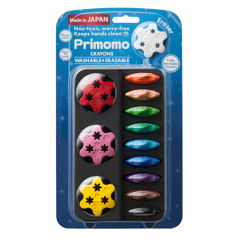 Primomo Non-Toxic Washable Crayon Flower 12 Colours 1